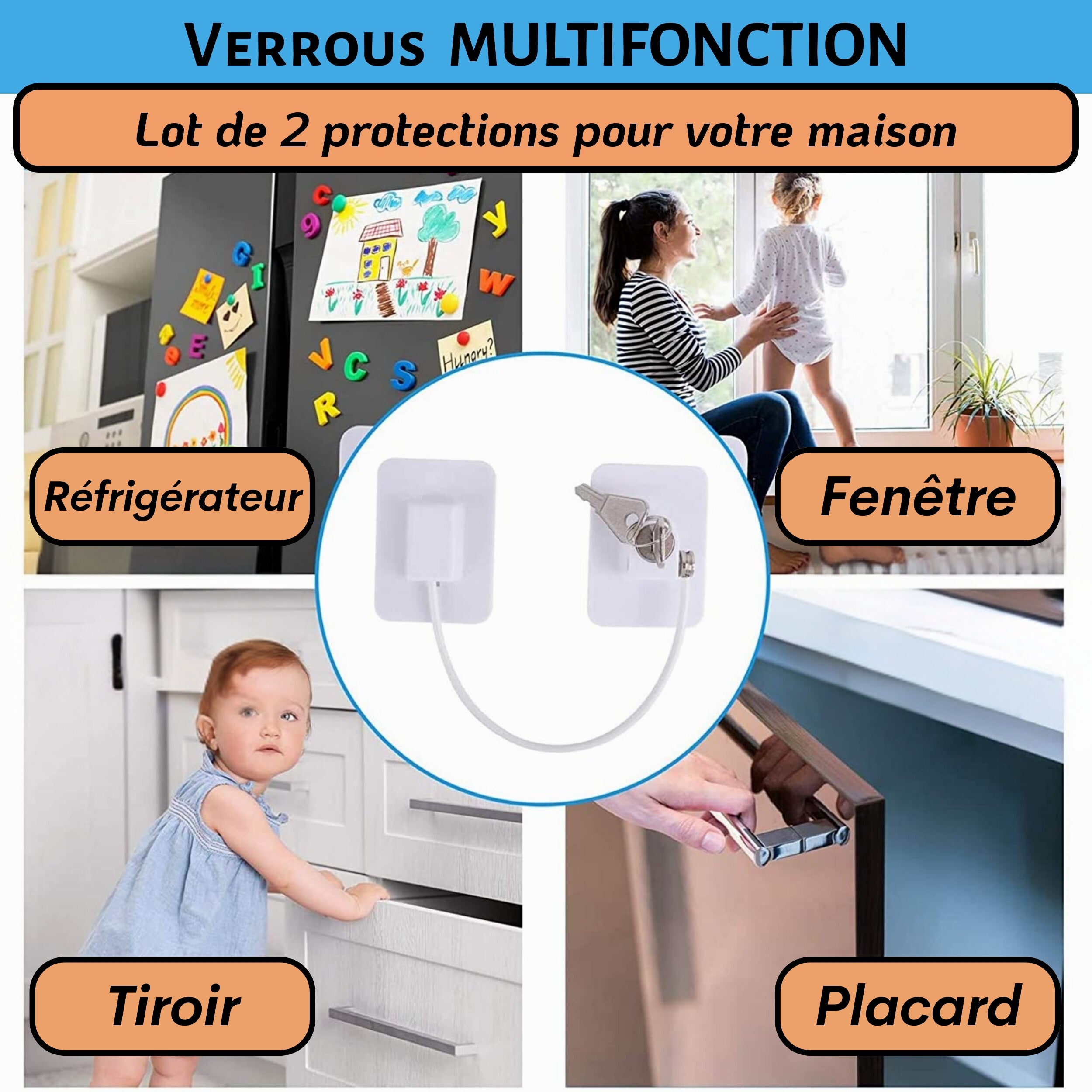 Sécurité Fenêtre Enfant Sans Perçage