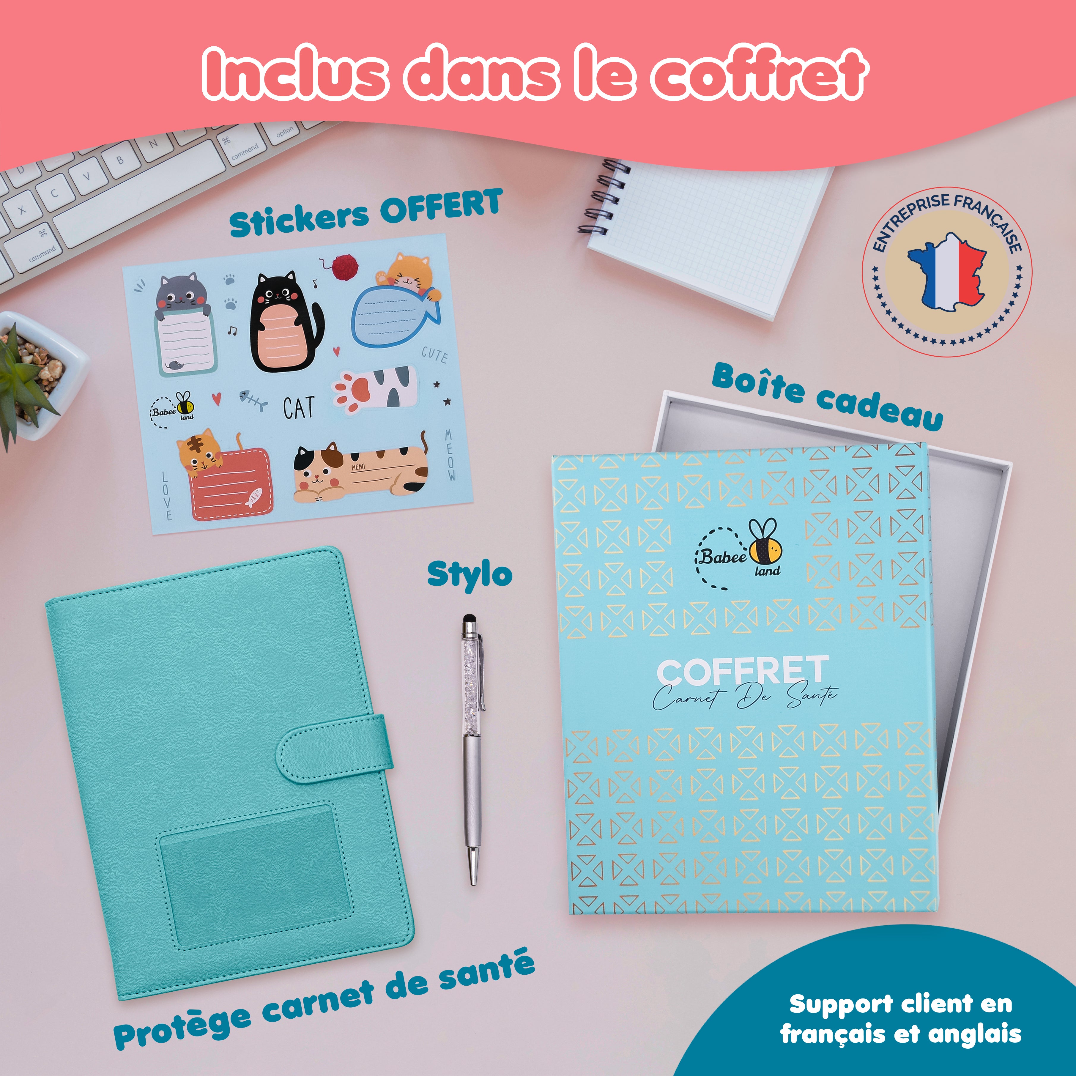 Protège Carnet de Santé Bébé - Beige