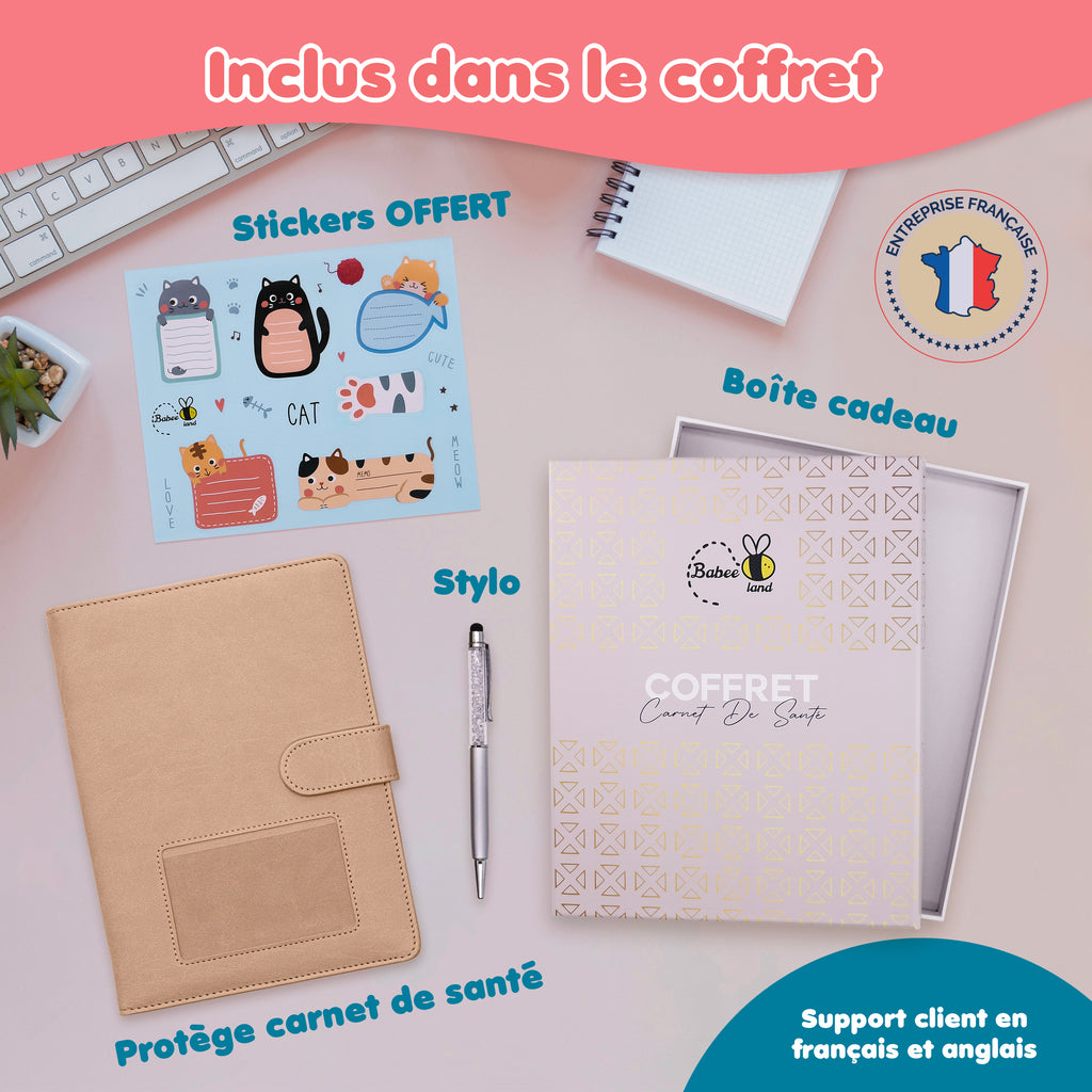 Protège Carnet de Santé Bébé - Rose