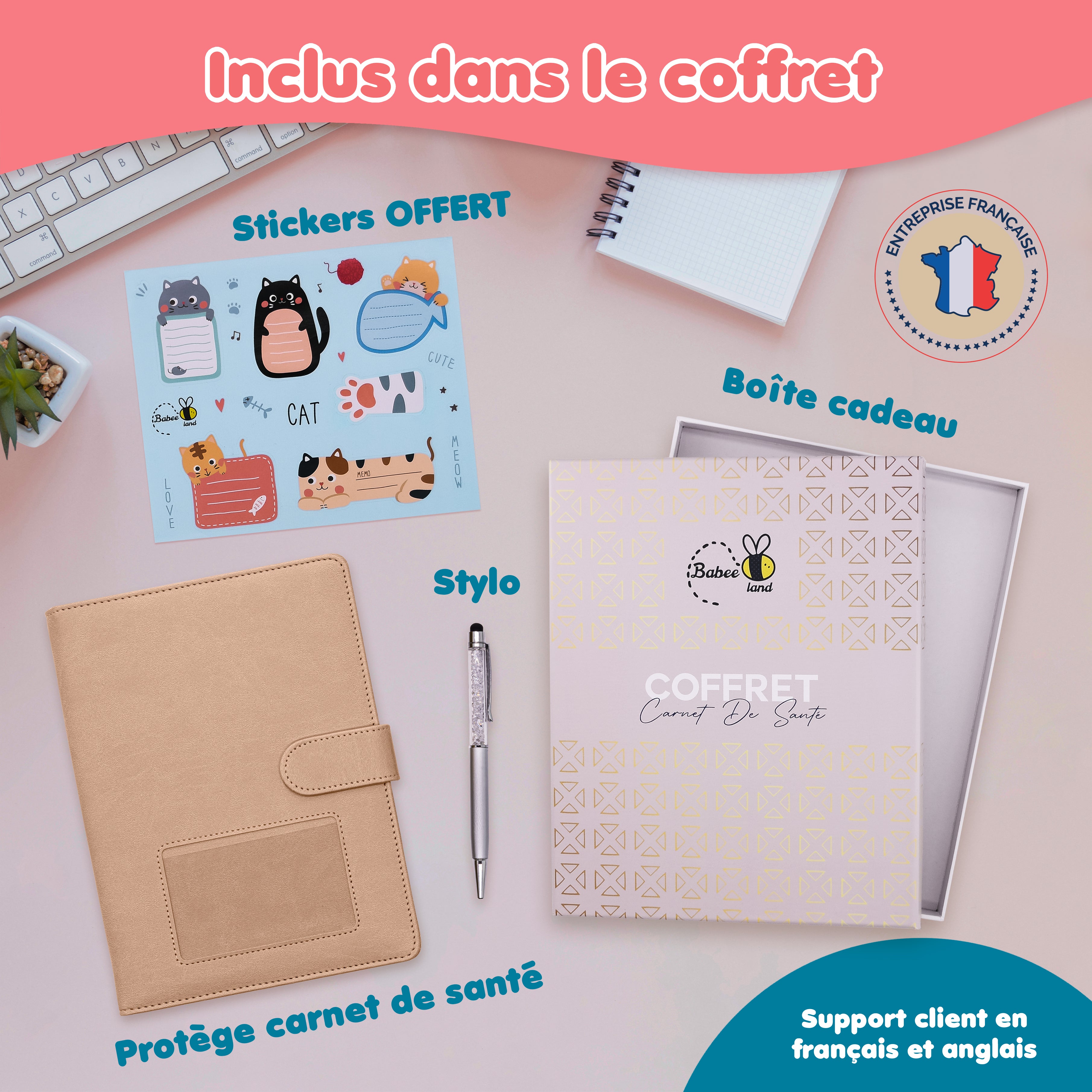 Protège Carnet de Santé Bébé - Beige