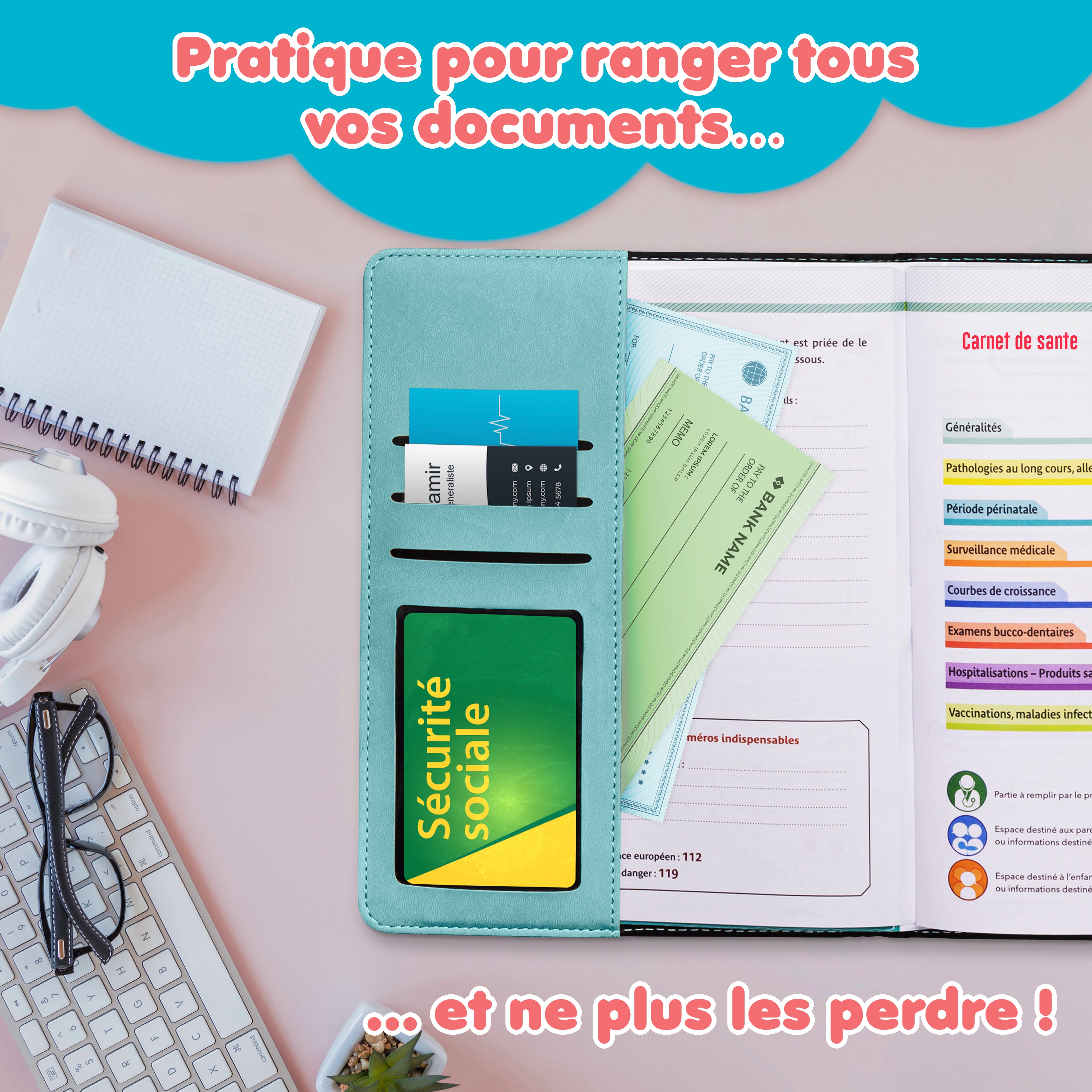 Protège Carnet de Santé Bébé – Bleu