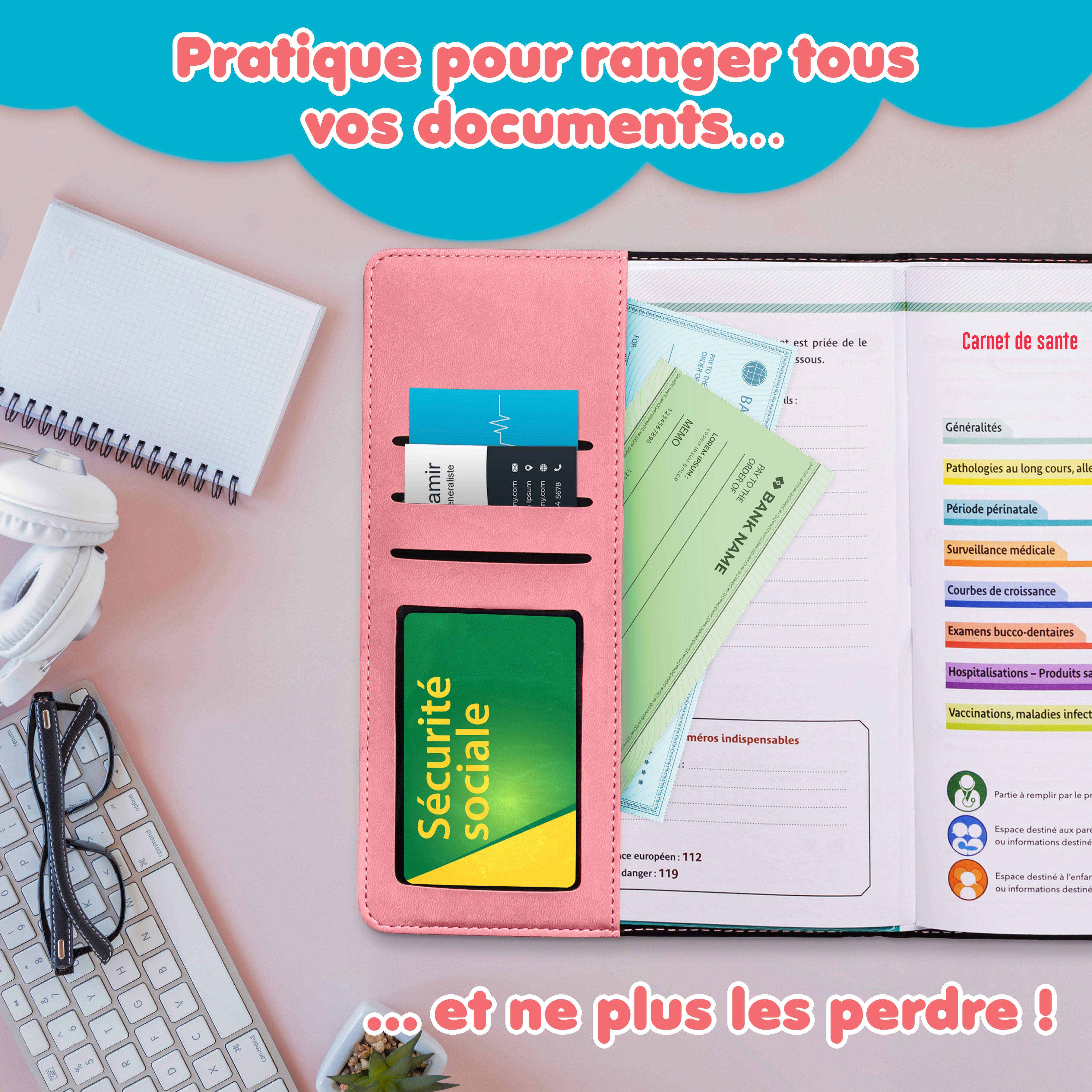 Protège Carnet de Santé Bébé - Beige