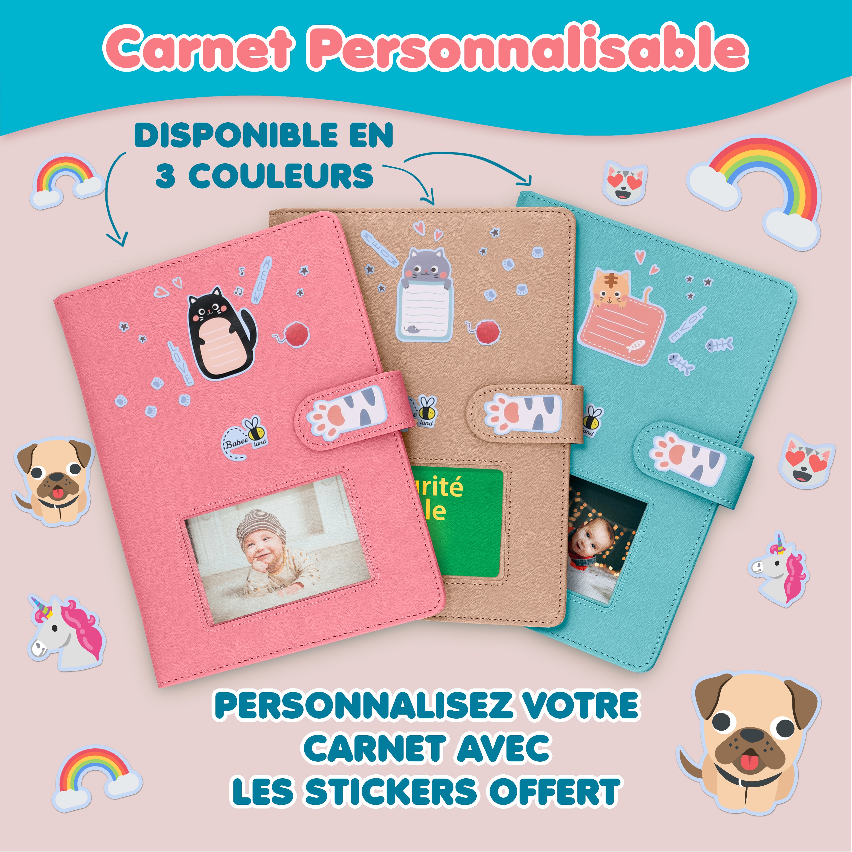 Protège Carnet de Santé Bébé – Bleu